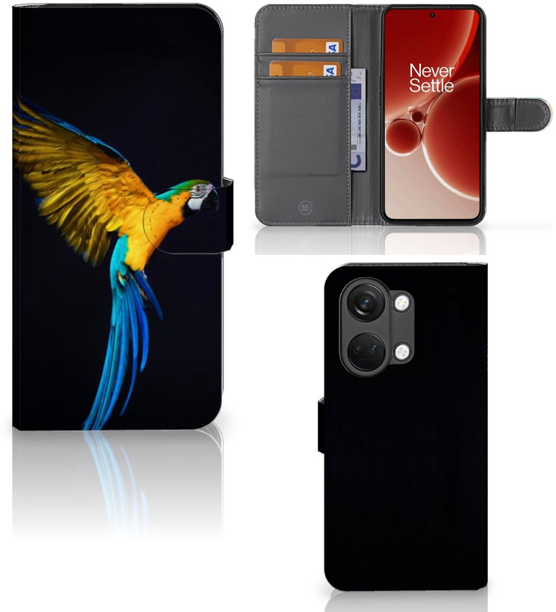 OnePlus Nord 3 Telefoonhoesje met Pasjes Papegaai