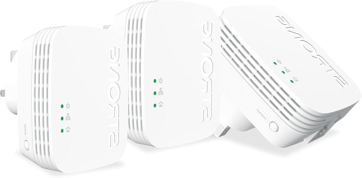 Powerline Adapter Set - Internet Versterker - Netwerk Uitbreiden - Plug and Play - 3 stuks - Wit