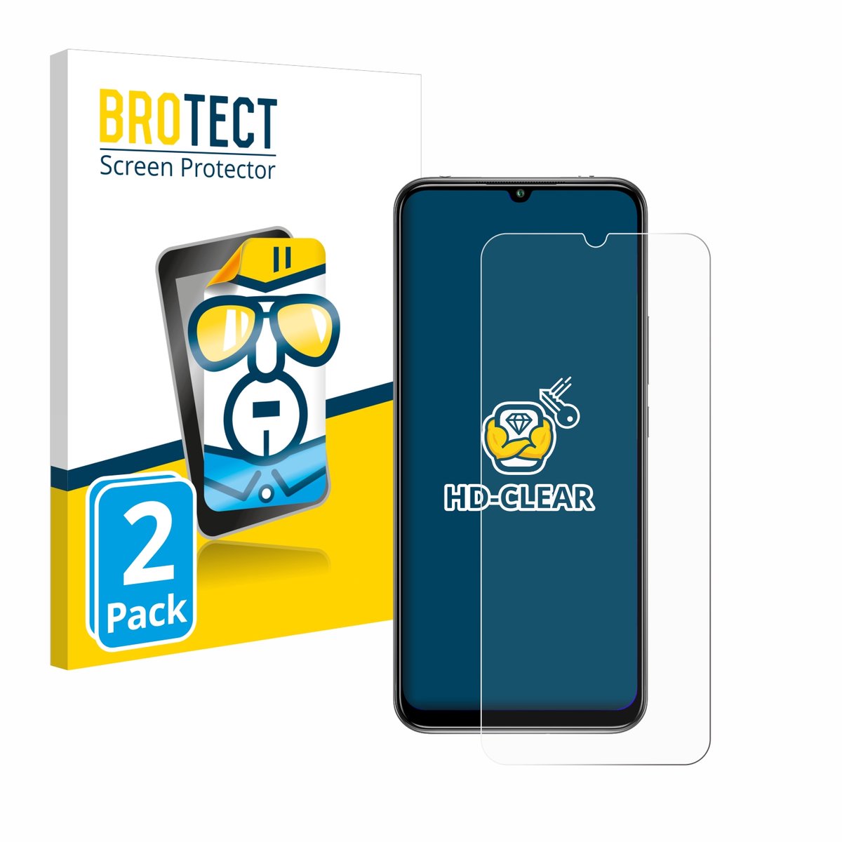 BROTECT - Screenprotector voor Xiaomi Mi 10 Lite - Folie Beschermfolie transparant 2 Stuks