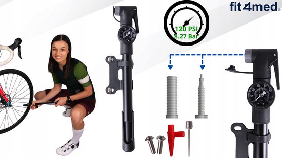 MONA PRO Serie - Handmatige Fietspomp - Manometer - 8 BAR — afbeelding 3