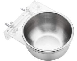 FTVOGUE hondenrekbakjes, Abrasifs Abrasifs schalen met klem Pet Papegaai Sittich Feeder Dish Bowl voor katten reptiele papegaai Sittich Cage Water Food Feeding