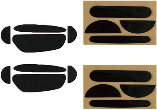 Muisvoeten Vervanging - Muis Gliders - Gaming Prestaties Verbeteren - Afgeronde Gebogen Randen - 2 Sets - Zwart van Merkloos — afbeelding 3