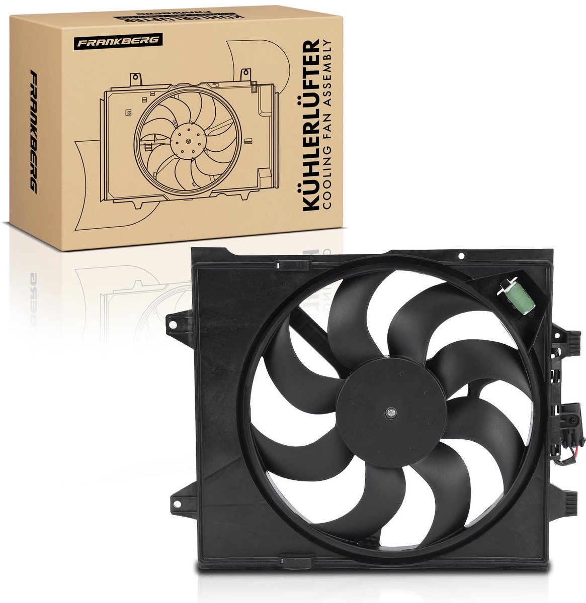 Frankberg 1x Motorradiator enkele ventilator