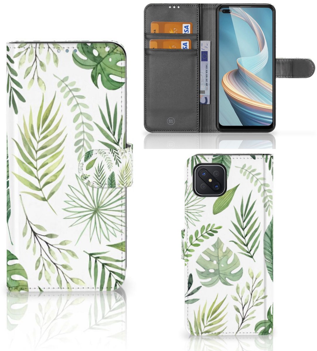 OPPO Reno4 Z Hoesje Leaves