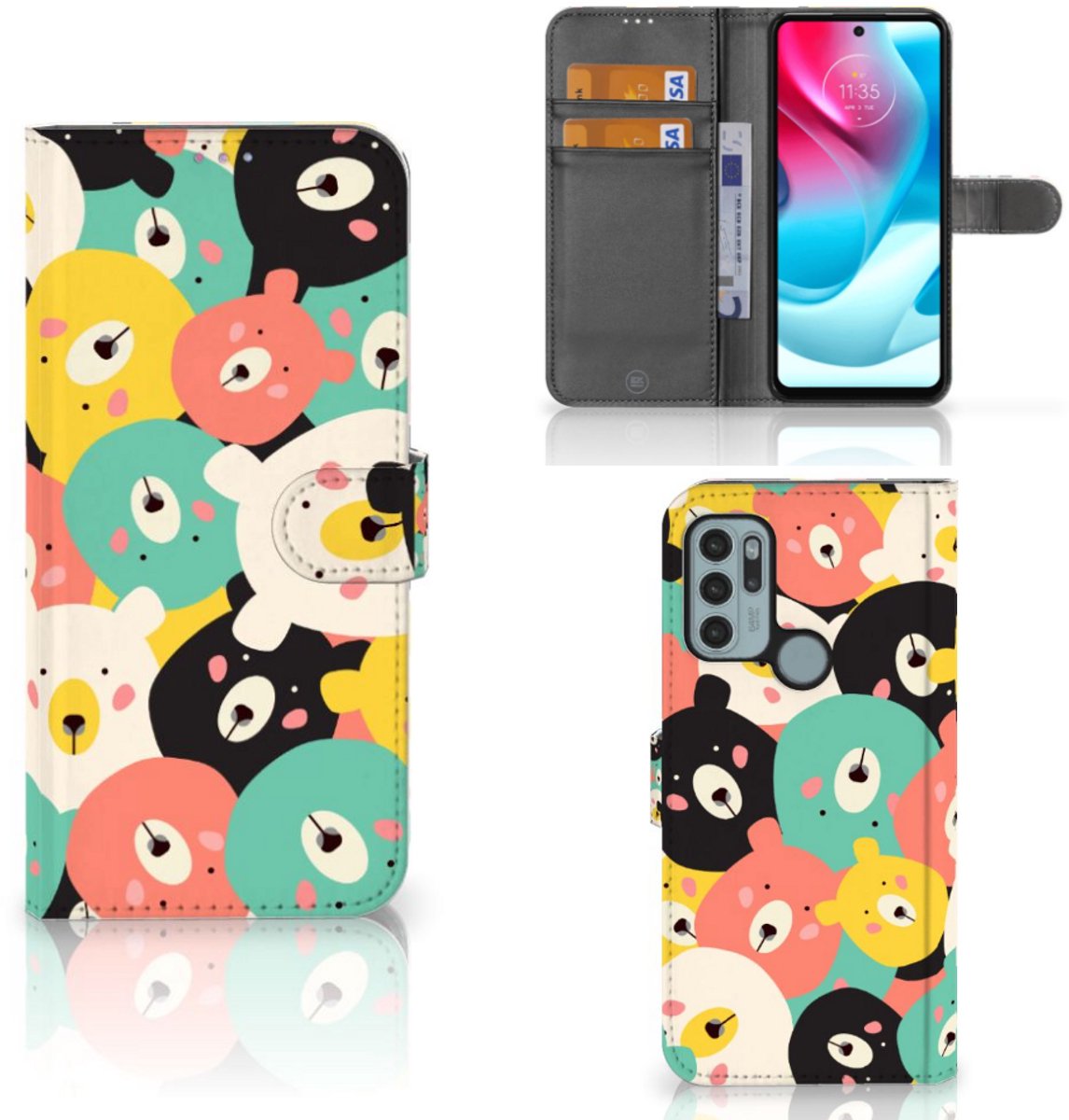 Motorola Moto G60s Leuk Hoesje Bears