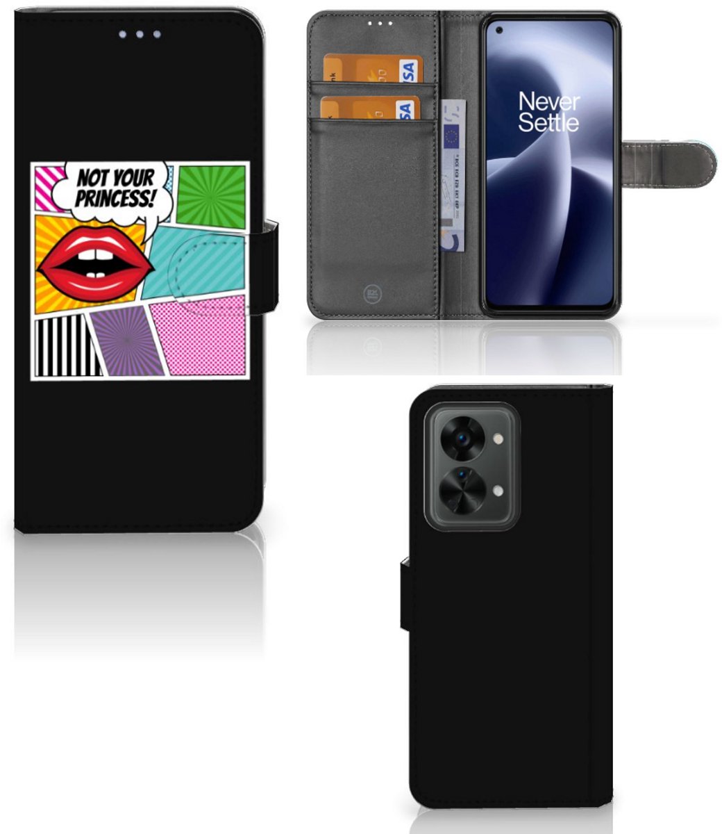 OnePlus Nord 2T Wallet Case met Pasjes Popart Princess