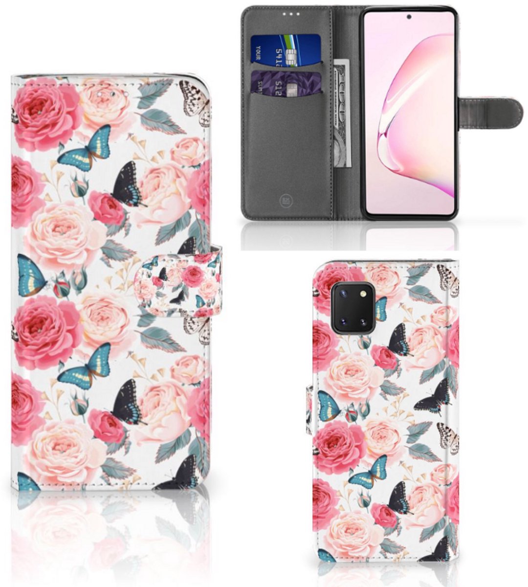Samsung Note 10 Lite Hoesje Butterfly Roses