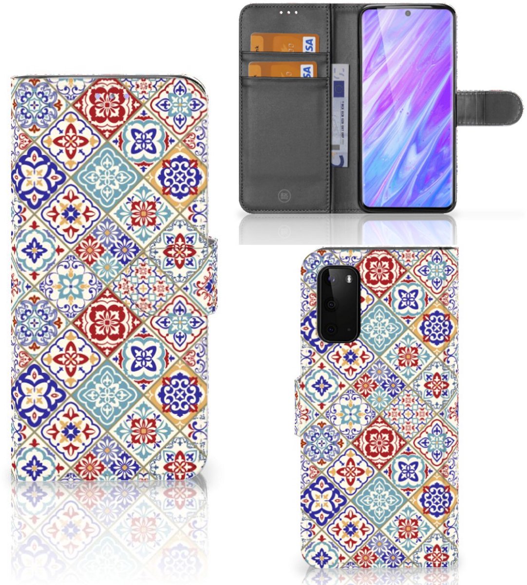 Samsung Galaxy S20 Bookcase Tiles Color
