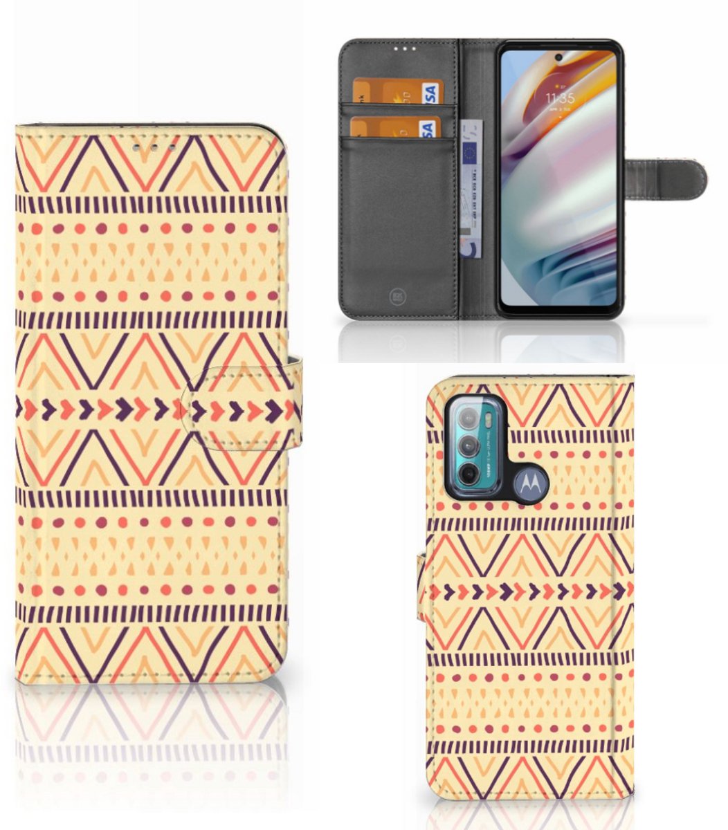 Motorola Moto G60 Telefoon Hoesje Aztec Yellow