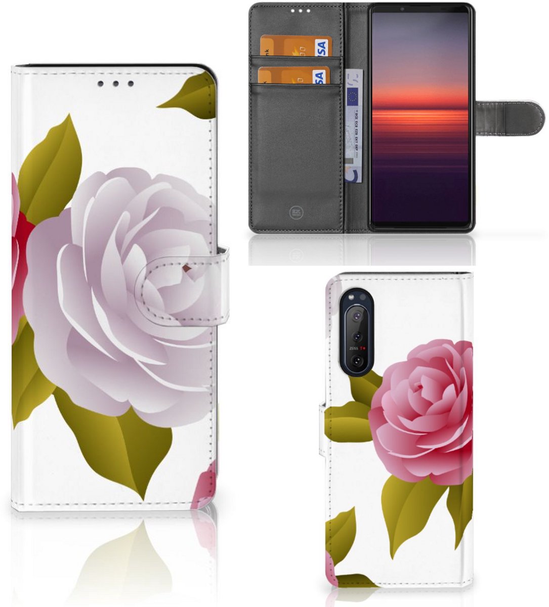Boekhoesje voor Sony Xperia 5II Hoesje Roses