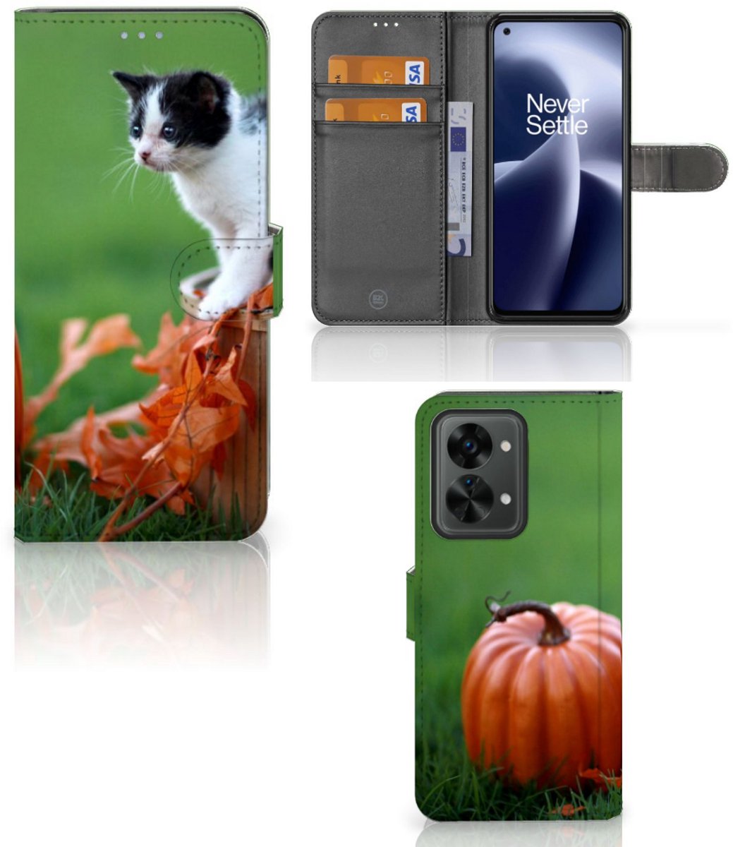 OnePlus Nord 2T Telefoonhoesje met Pasjes Kitten