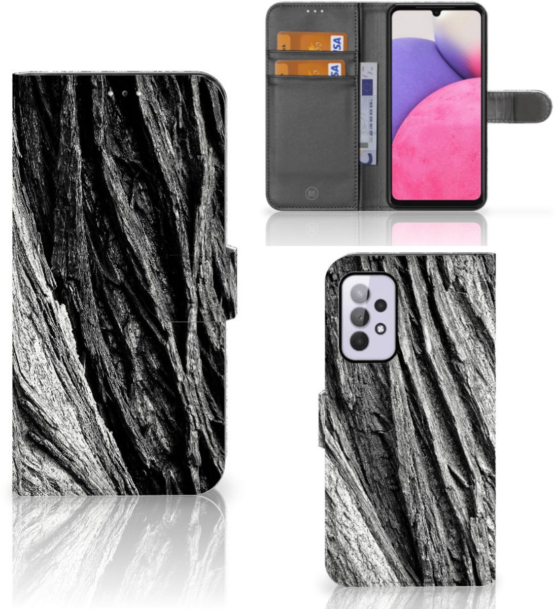 Book Style Case Samsung Galaxy A33 5G Boomschors Grijs