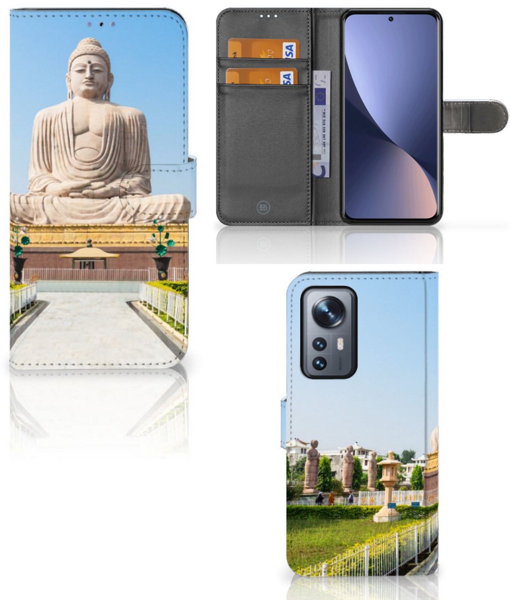 Book Case voor Xiaomi 12 Pro Flip Cover Boeddha