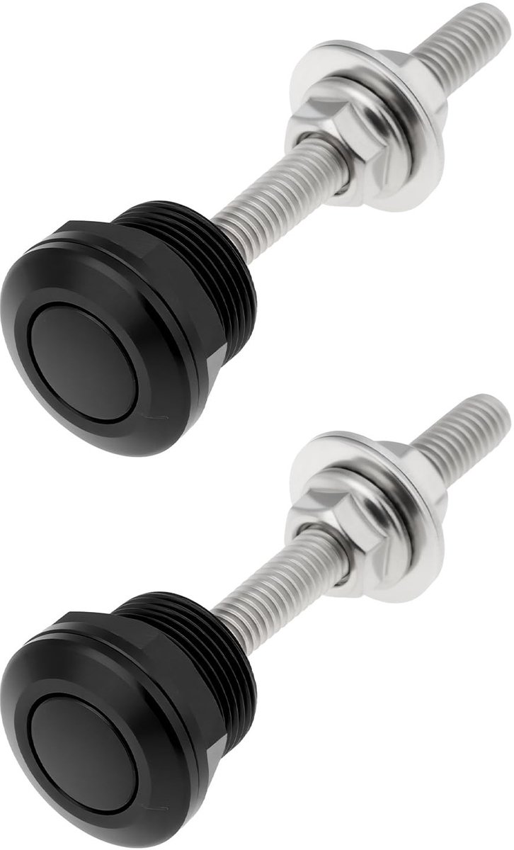 2 Stuks 22 mm Motorfiets Zijhoes Drukknop Quick Release M6 voor Simson S50/S51 - Zwart
