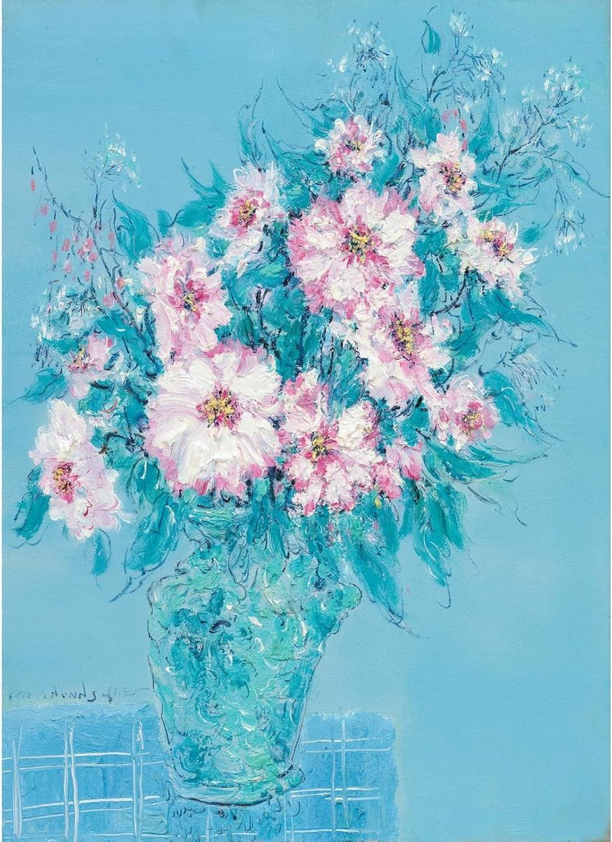 Legpuzzel 500 stukjes - Puzzel volwassenen - Ontspannende hobby - Professioneel grijskaartmateriaal - 49 cm x 35 cm - Lichtblauwe bloemen