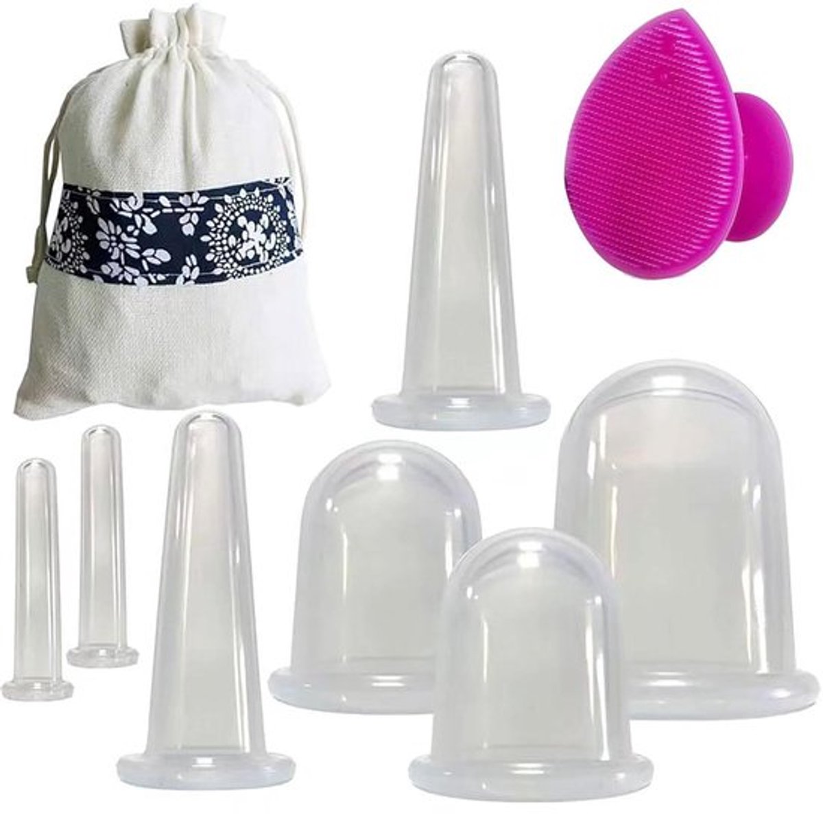 Gezichtsmassage Cups Set voor Gezicht en Ogen - 8 Stuks - Peelingborstel - Huidverzorging