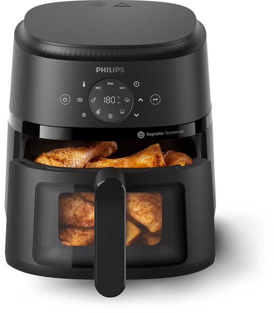 Philips 2000 Series Airfryer - NA220/00 - Kijkvenster - RapidAir - 4.2L - Tot 4 Personen - Zwart