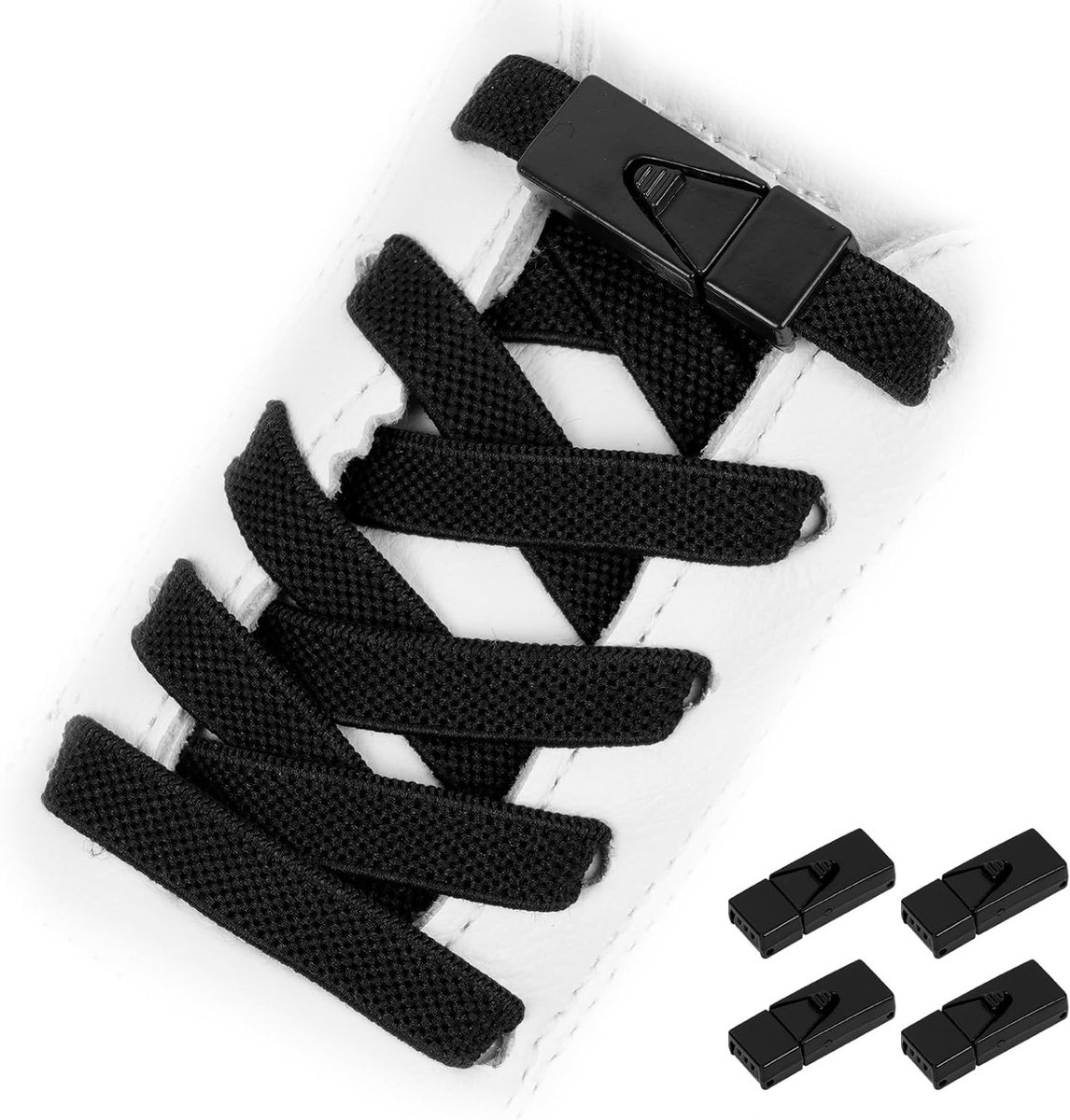 Verstelbare Elastische Veters, Geen Knoop Veters, Geschikt voor Kinderen en Volwassenen, Comfortabele en Praktische Schoenveters voor Elke Schoen