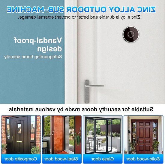 3.5 Inch 120 Graden Hoek, Elektronische Kat Ogen, Digitale Deurbel, LCD Deur, Elektronische Kijkgaatje Camera, Laag Energieverbruik, Deur Spion — afbeelding 3