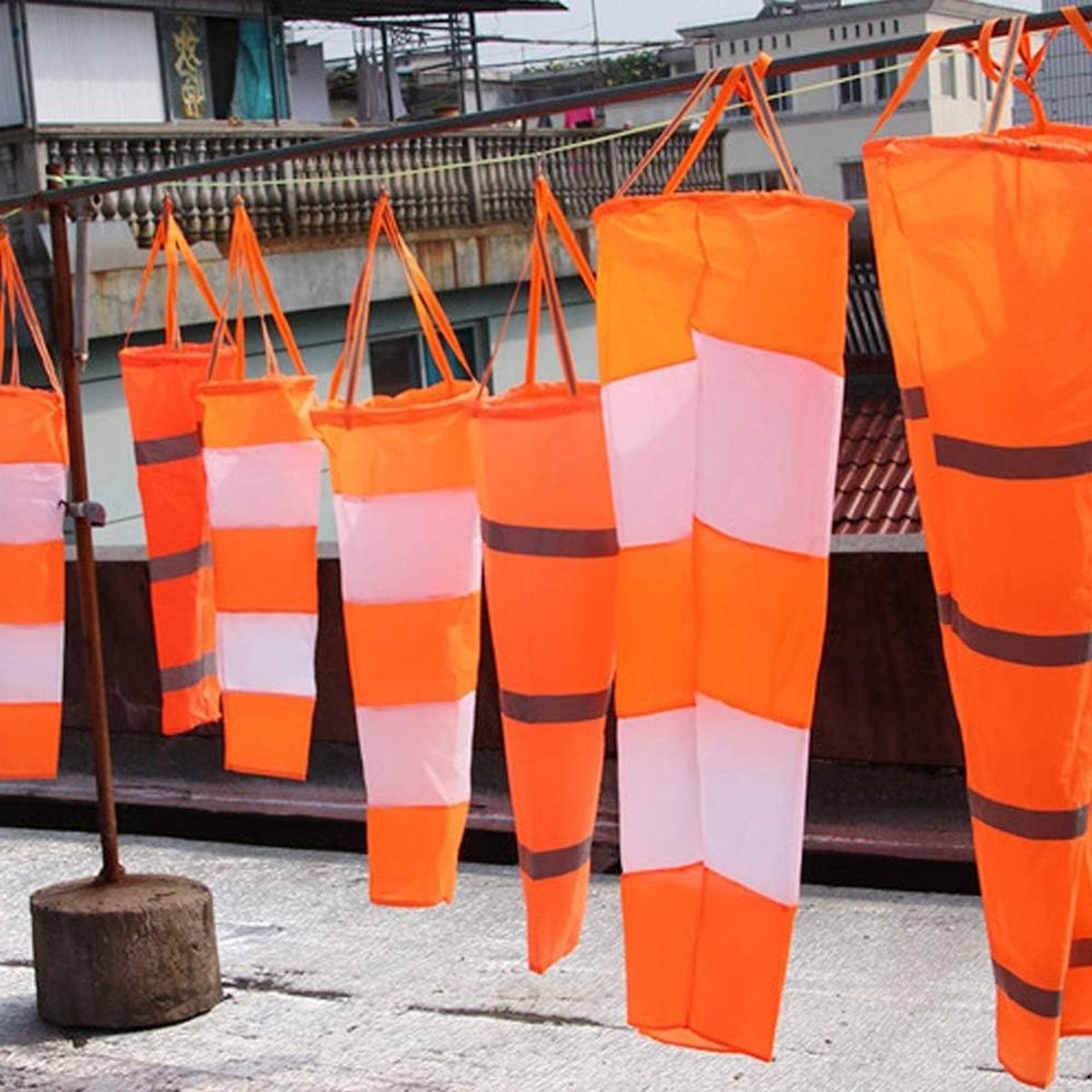 Fluorescente Windsock voor Windmeting, Nylon Weervane voor Buitenactiviteiten (0.8m)
