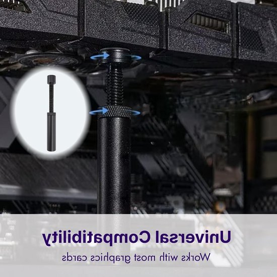 Verstelbare GPU Steun voor Grafische Kaarten, Aluminium Ondersteuning met Magnetische Basis, Stabiliteit voor PC-behuizing, Hoogte 74-120mm — afbeelding 3