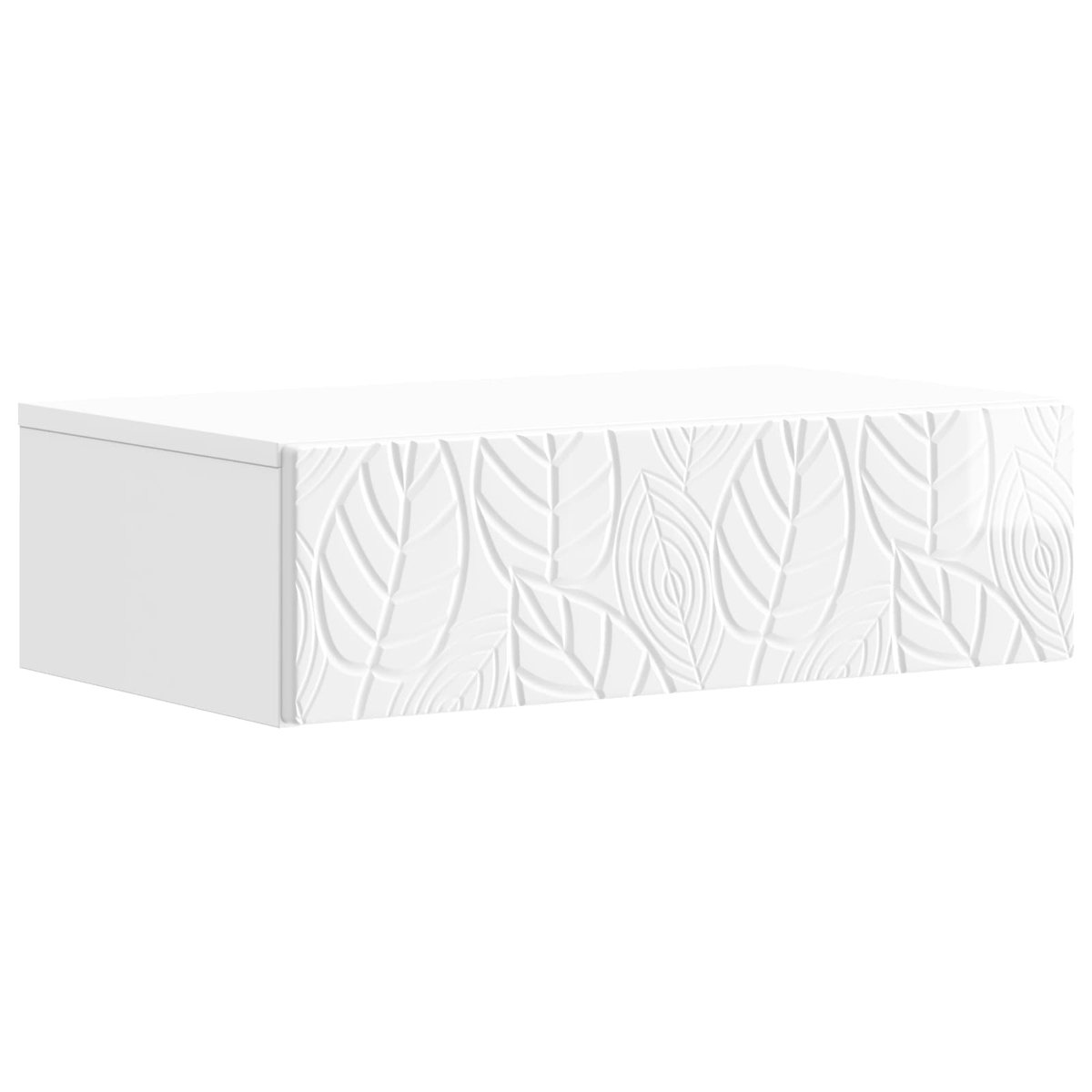 vidaXL Wandgemonteerde - Zijtafel - 87,5 - x - 34,5 - x - 17 - cm - Bewerkt - hout Hoogglans wit