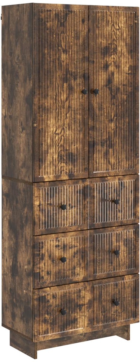 vidaXL Kast - Set - 2 - st - Bewerkt - hout Gerookt eiken