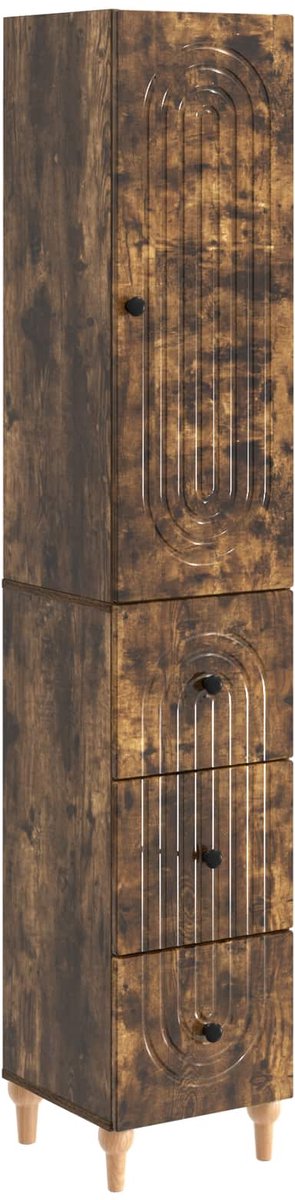 vidaXL Kast - Set - 2 - st - Bewerkt - hout Gerookt eiken