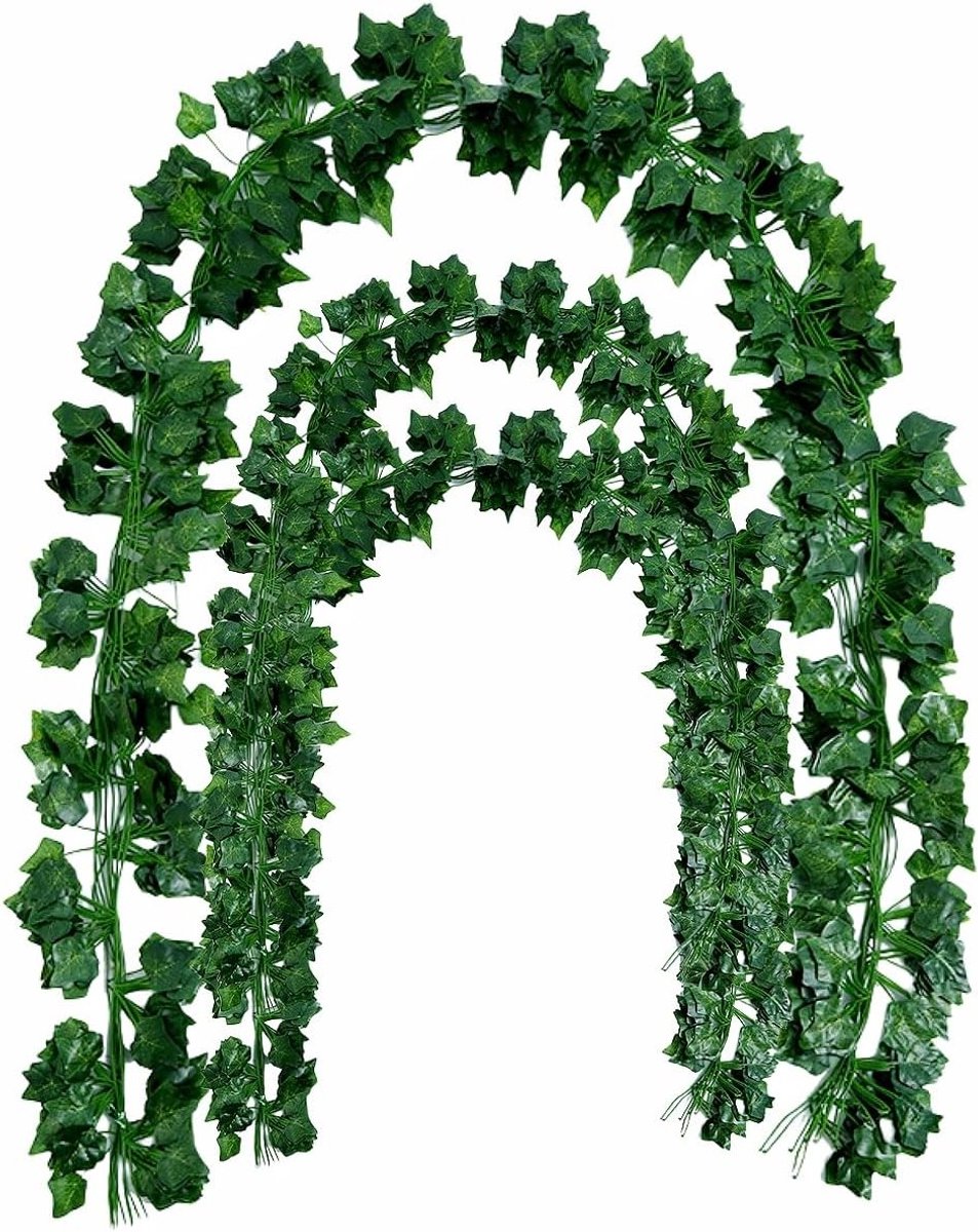 Set van 24 Kunstmatige Klimop Slingers voor Wanddecoratie in Huis, Tuin en Kantoor voor Bruiloften en Feestjes