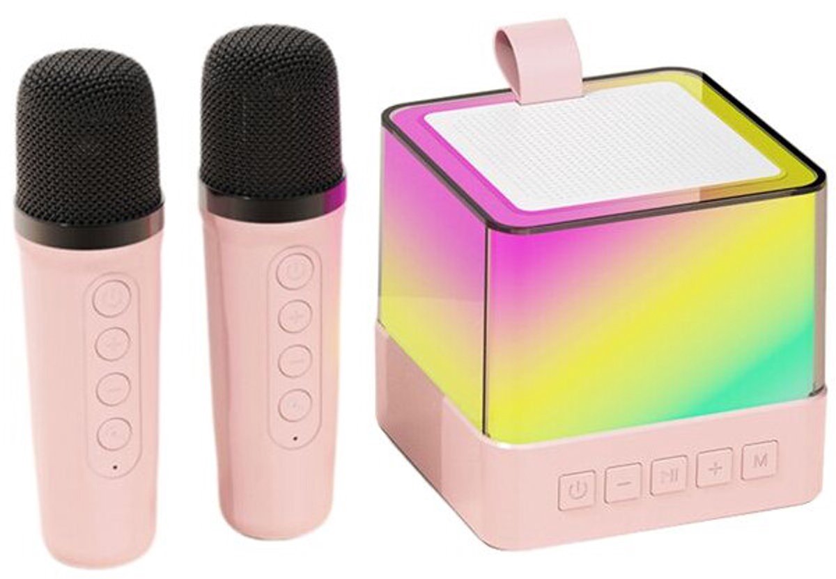 Draagbare draadloze microfoonluidspreker Geschikt voor buiten Geschikt voor gekleurde sfeerverlichting, Geschikt voor karaoke- en muzieksystemen thuis.