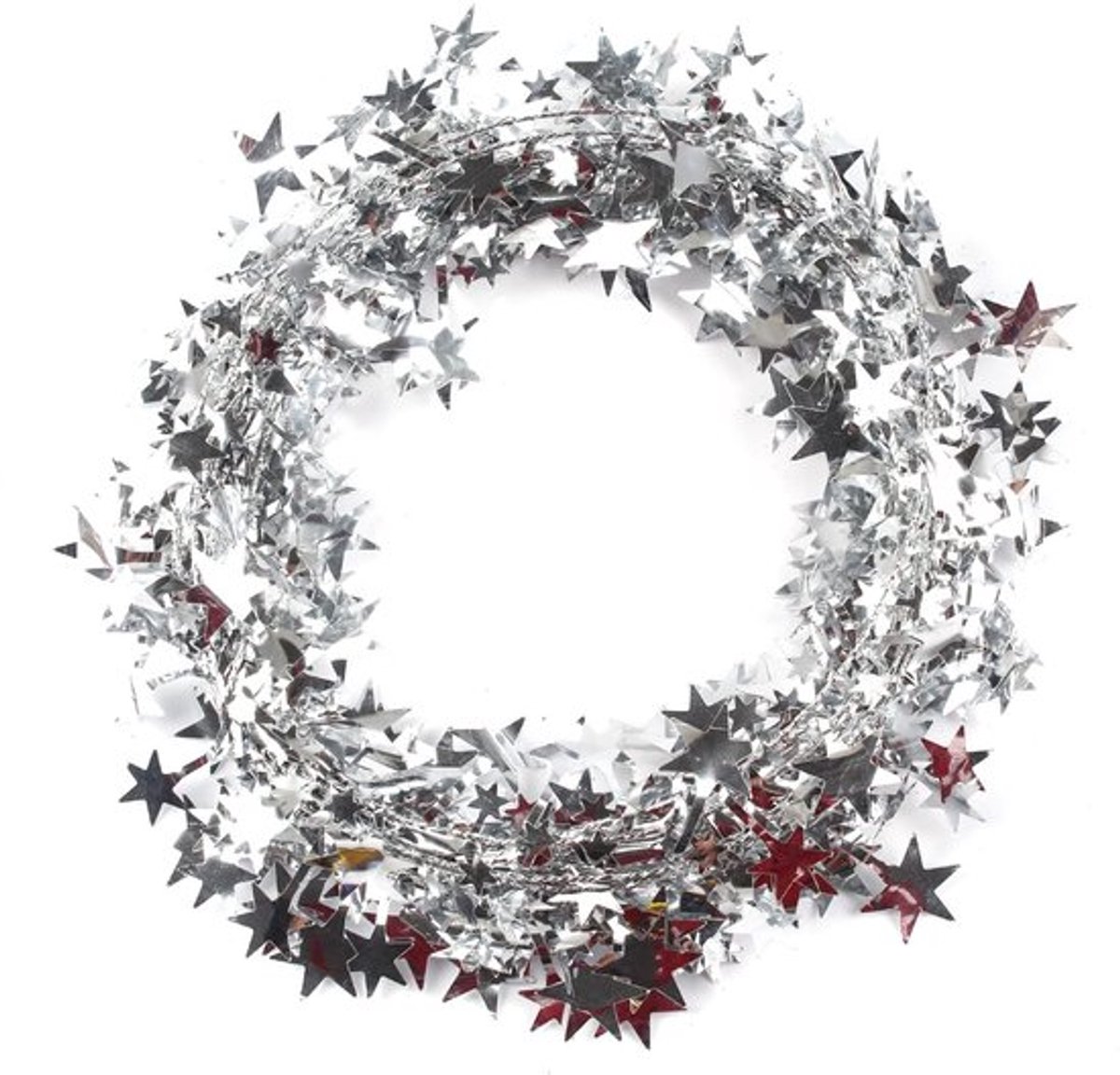 Allecto - Kerstboom lamettaslinger - Zilveren ster slinger