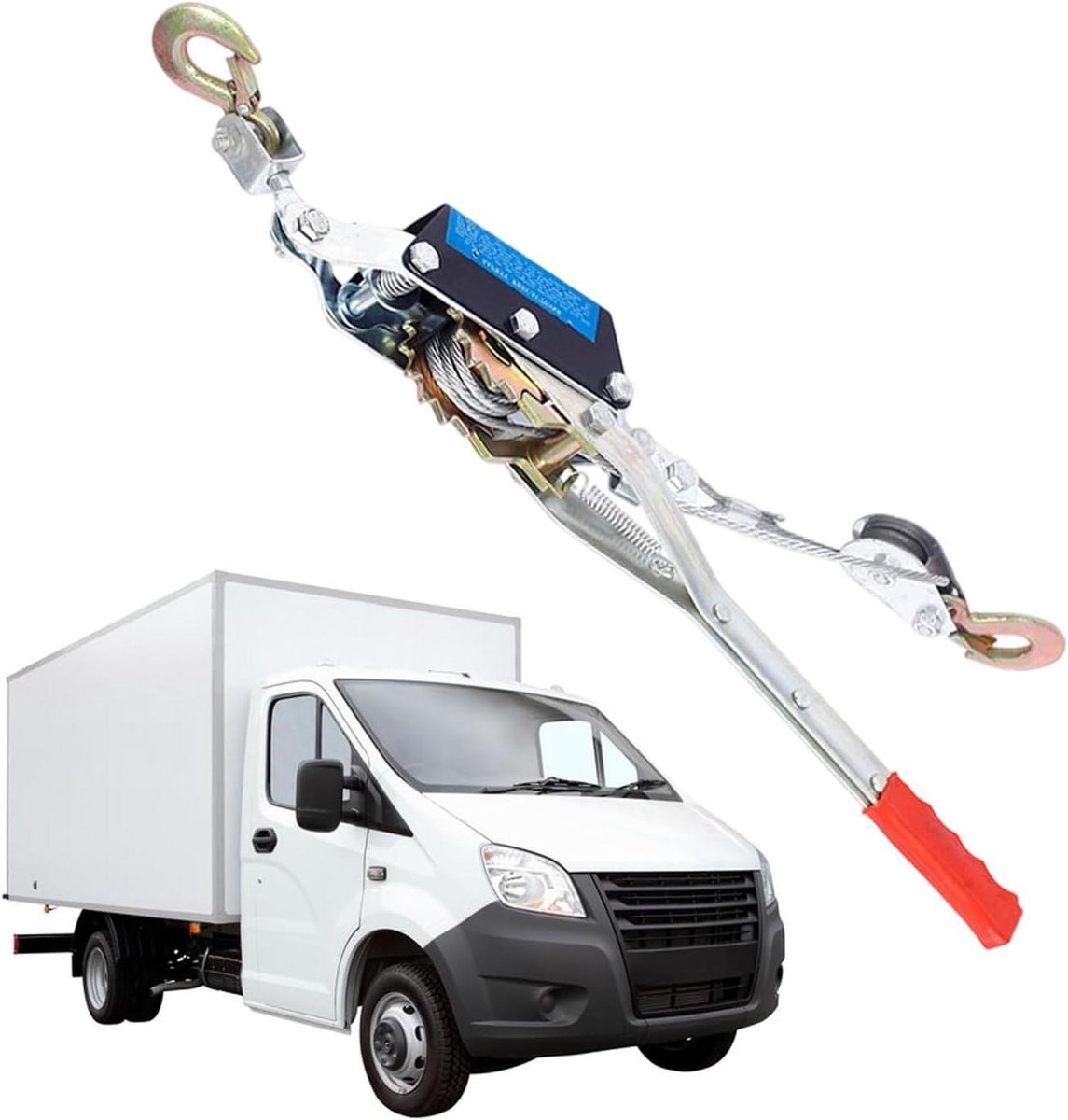 Handmatige Lier - Touwstrekker Gereedschap - Trekken en Spannen - Dubbele Haak Systeem - 2 Ton - Grijs