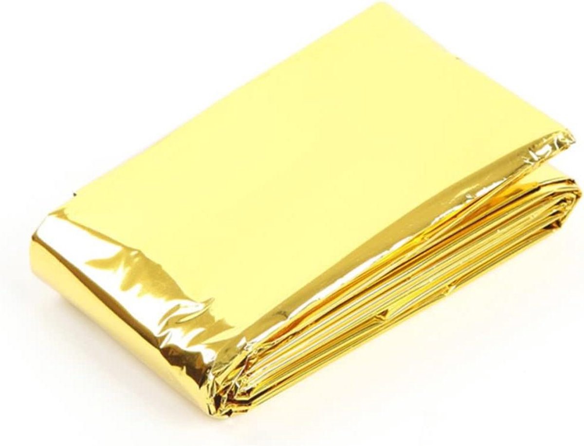 Nooddeken Folie - Thermo Deken - Buiten Overleven - Reflecterende Warmte - 210 x 160 cm - Goud