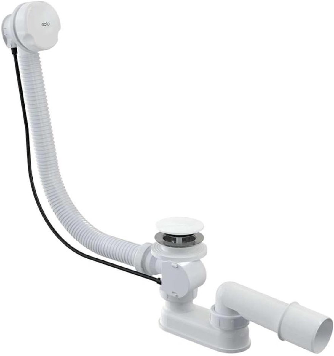 Badkuip Afvoer Garnituur - Badafvoer Set - Badkamer Reparatie - Met Bowdenkabel - 570 mm Lengte - Wit