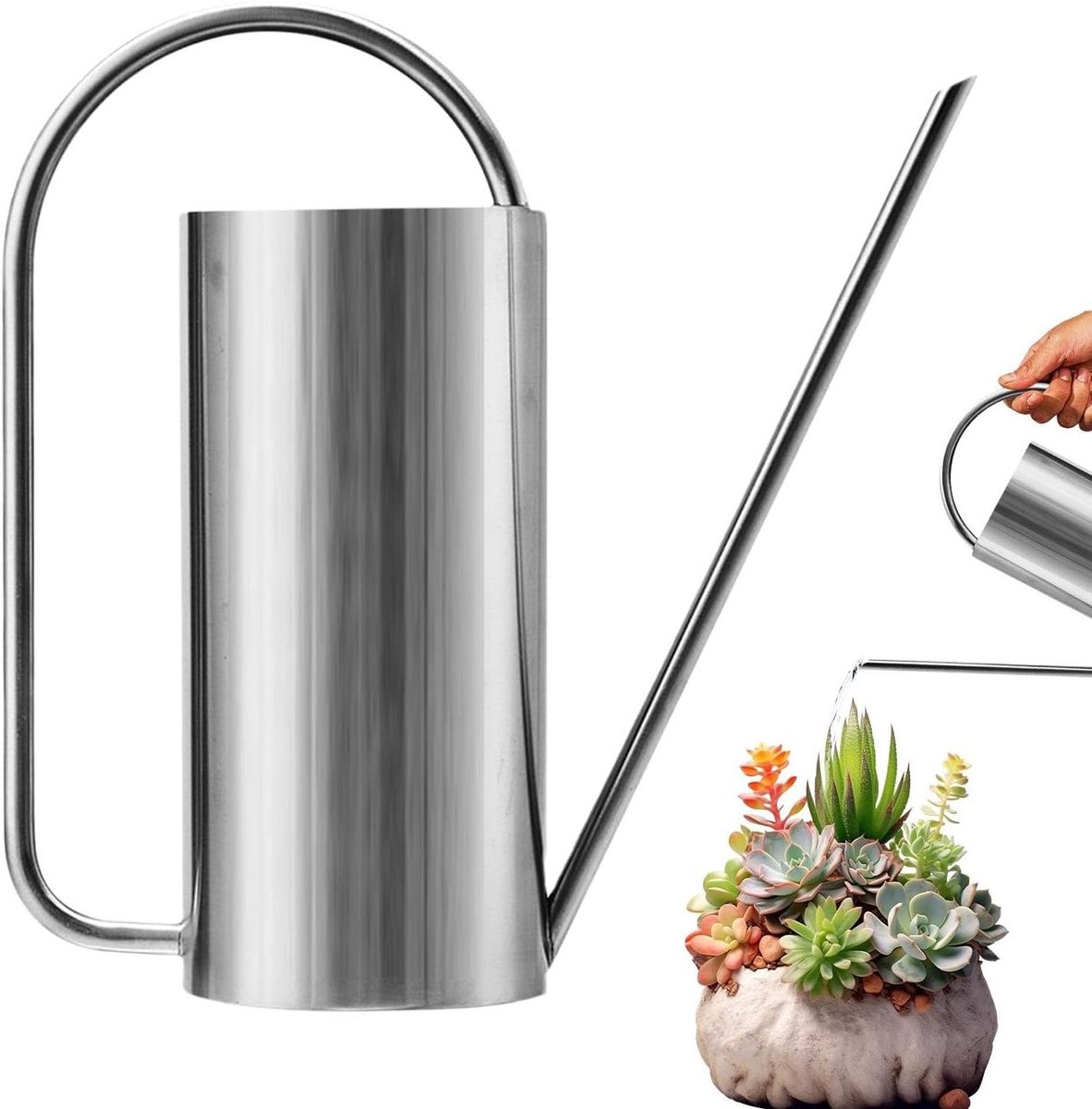 Planten Gieter - Bloem Gietfles - Planten Verzorgen - Lange Tuit - 1500 ml - Zilver
