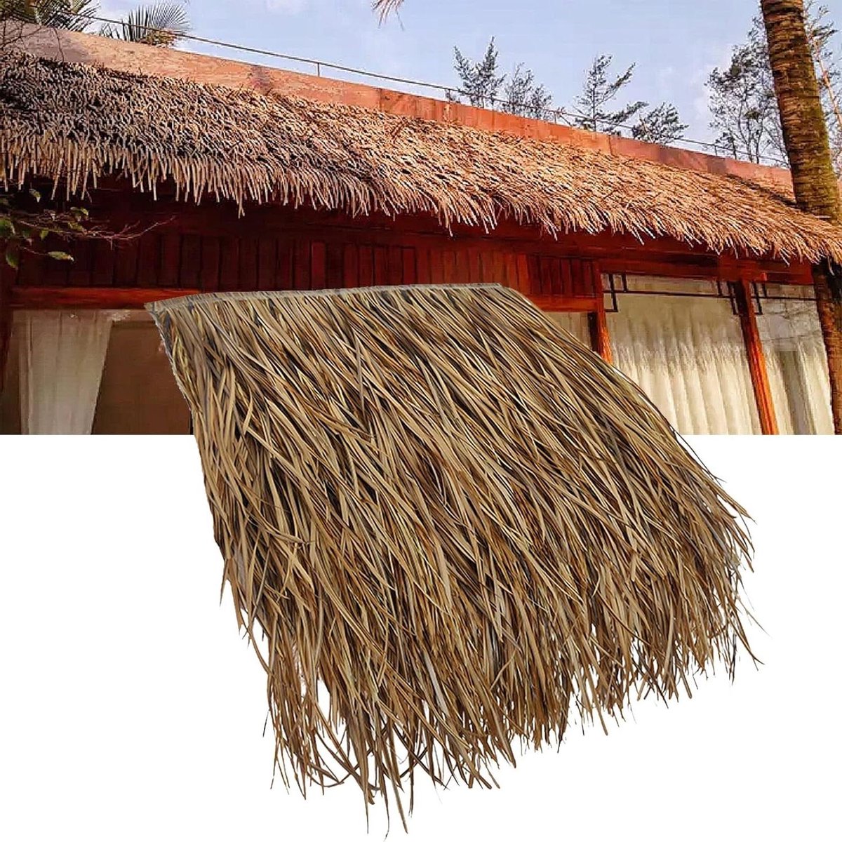 Kunstmatige rieten dakbedekking - Synthetisch palmgras - Decoratief dak - Vuurvast materia