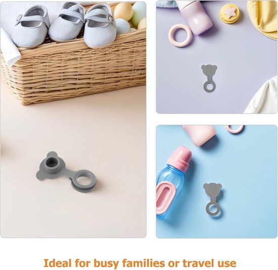 Baby Bad Stop - Lekvrije Dop - Veilig Baden - Universele Pasvorm - 2 Stuks - Grijs — afbeelding 3
