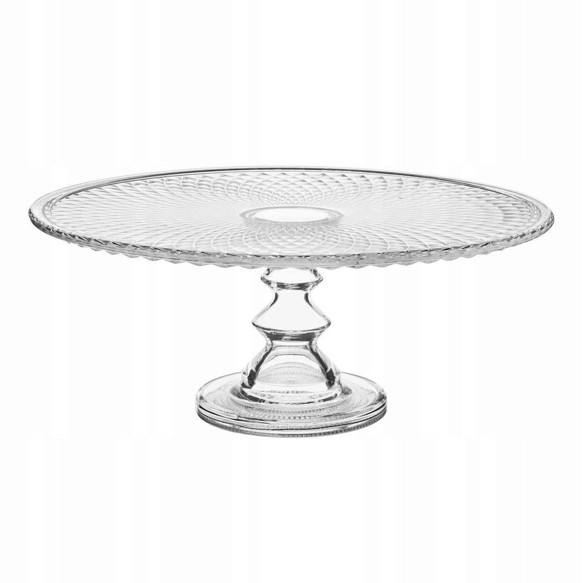 Edwanex Glazen Taartplateau Karo met Voet - 36 cm
