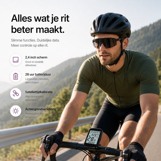 BOTC Fietscomputer met GPS - Fiets snelheidsmeter - Kilometerteller met automatische achtergrondverlichting - Waterdicht en lange batterijduur van BOTC — afbeelding 4