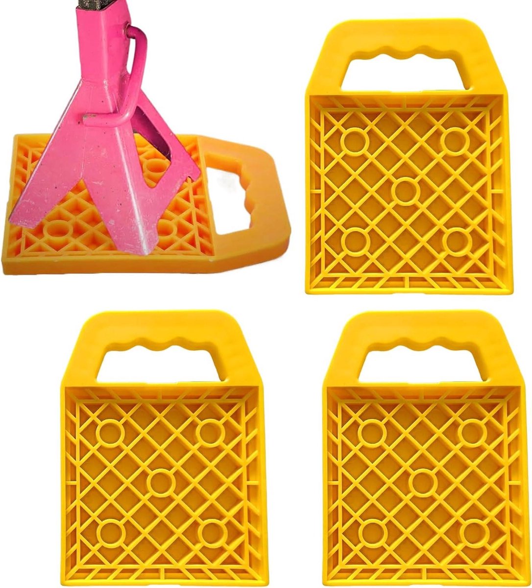 Stabilisator Onderleggers - Oprijblokken Caravan - Voertuig Stabiliseren - Antislip Textuur - 4 Stuks - Geel