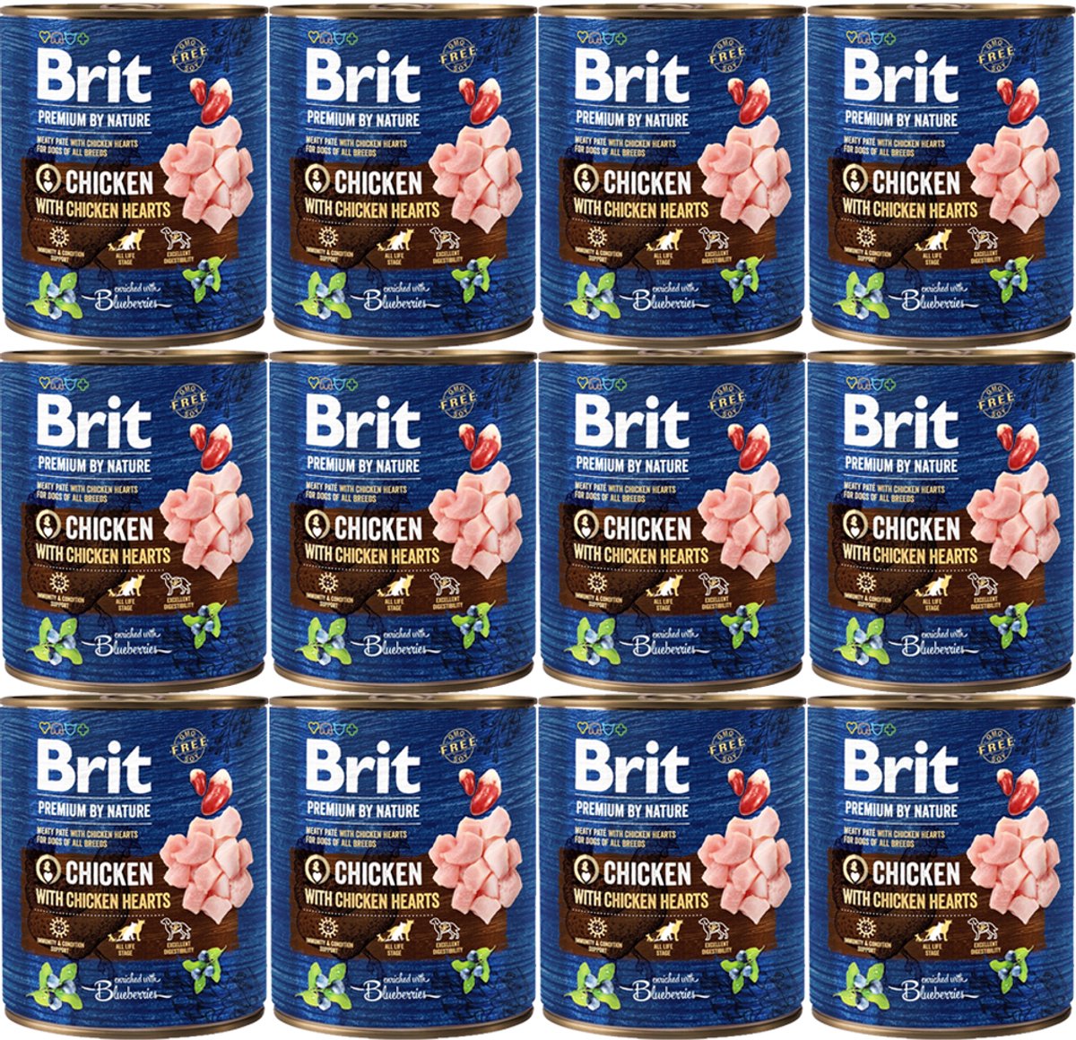 Brit Premium by Nature Serie - Kip en Hart Natvoer - Evenwichtige Voeding - Rijk aan Vitaminen