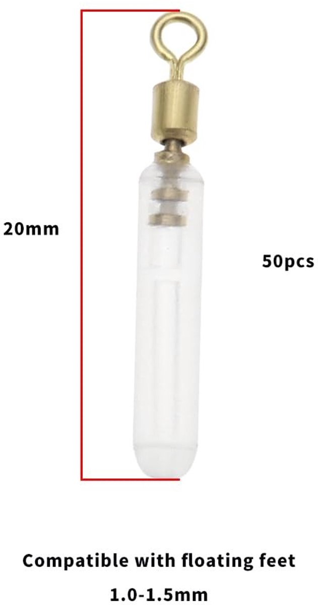 Dailygoods - Siliconen Float Waggler Adapters - Karpervissen - Duurzaam en stevig - Wit - Vliegvissen - Voor zoetwatervissen - 50 stuks van Dailygoods — afbeelding 3