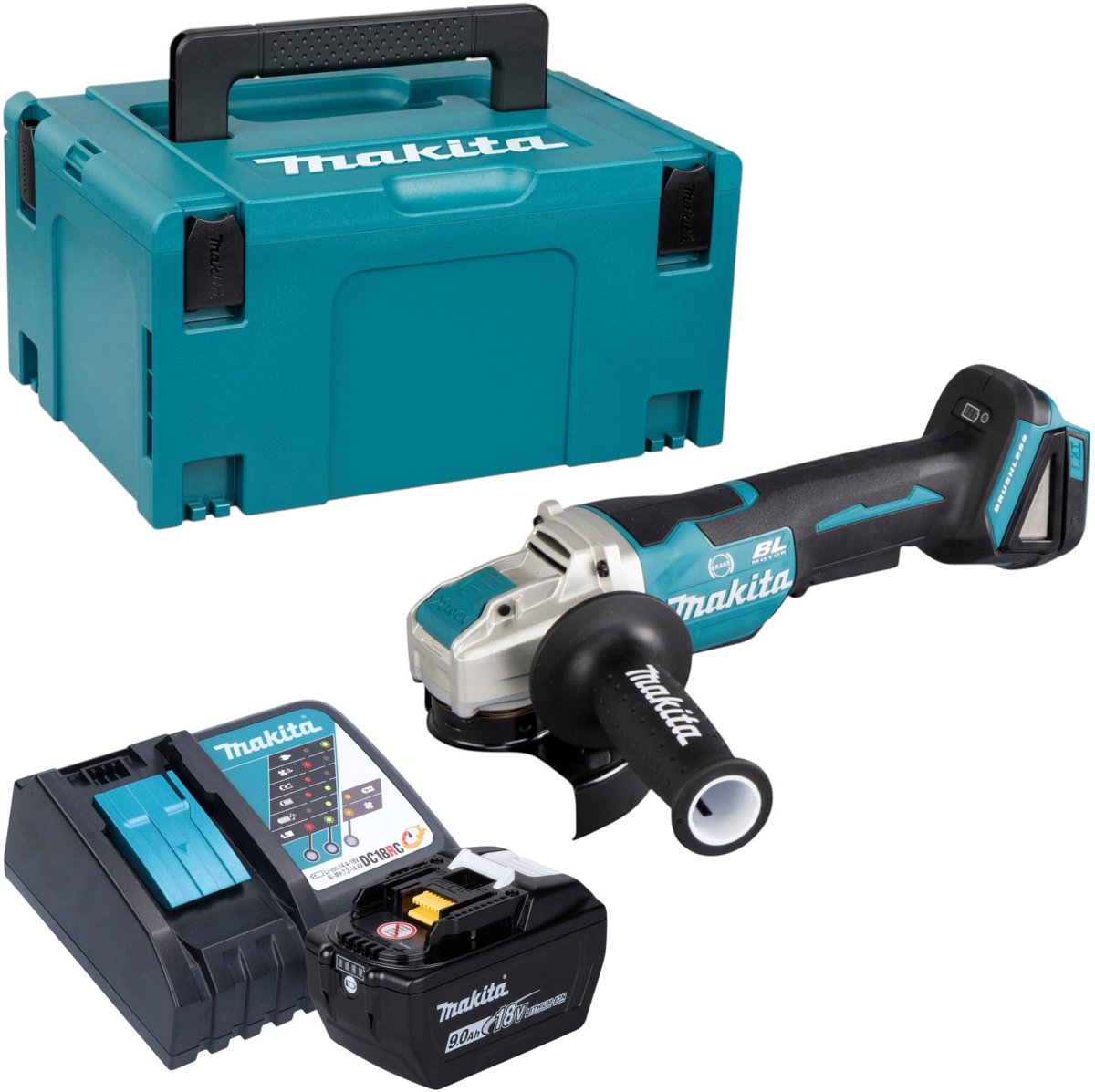 Makita DGA 520 ZX1 Snoerloze haakse slijper 18 V 125 mm X-LOCK Brushless Solo - zonder accu, zonder lader