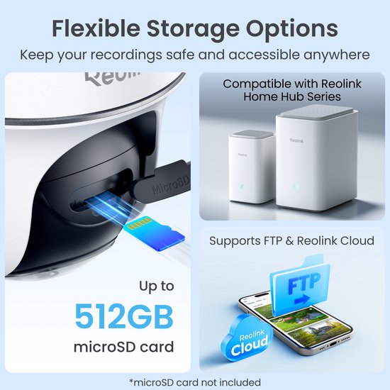 Reolink 4K Batterij WiFi Beveiligingscamera - Kleurnachtzicht - Automatische tracking - Afneembaar zonnepaneel - Dual-band WiFi 6 - Tweerichtingsaudio - Argus Serie B440 met Zonnepaneel 2 + 64GB SD-kaart van Reolink — afbeelding 3