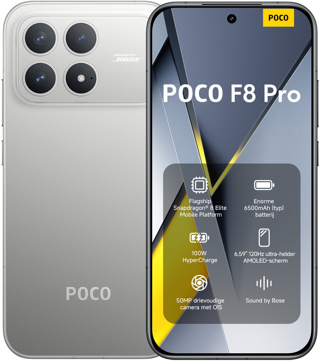 Xiaomi POCO F8 Pro 5G - 12GB/256GB - Titanium Zilver - Dual SIM