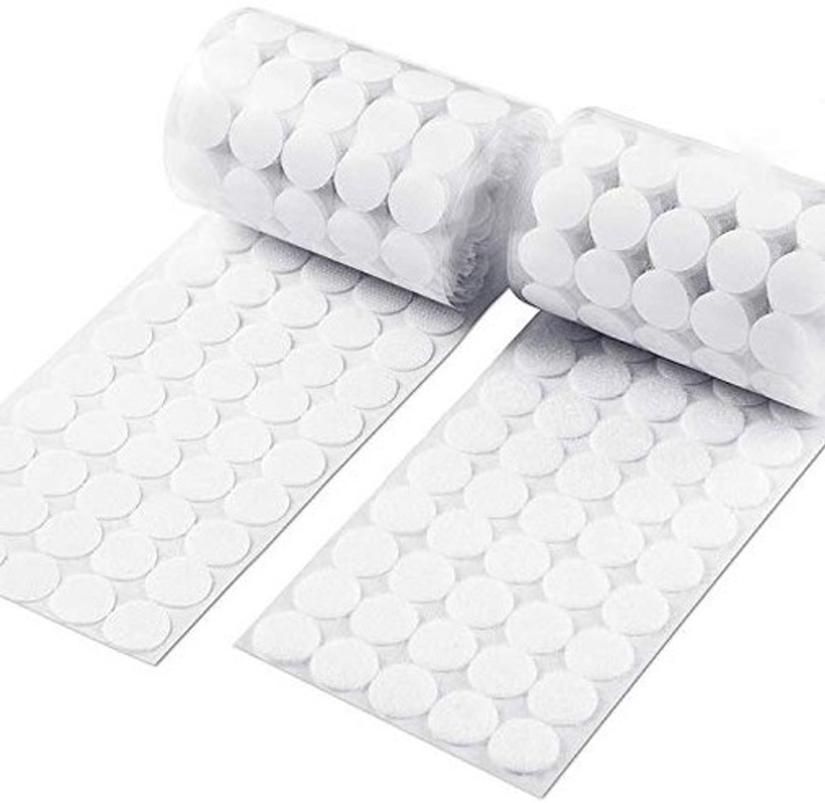 JHUBERS- Kleefpunten 10 mm - Klittenband Punten 1008 Stuks - Zelfklevend - Haken/Lussen - Ideaal voor Knutselen - Voor Lichte Voorwerpen