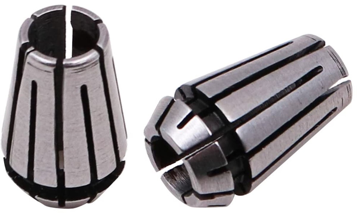 JHUBERS - 1/8 Lente Collet Set - ER11 Spantang - Geschikt voor Graveermachine - 2 Stuks - Precisie en Kracht - Voor Draaibank en Freesmachine
