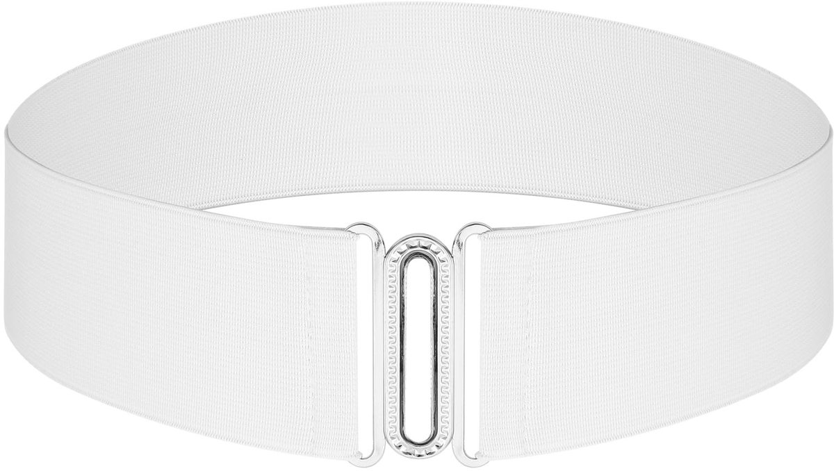BRENZOOS- Stretchriem Brede Elastische Riem - Damesriem - Riem voor Jurk - Riem met Metalen Gesp - Afmetingen 68-100 cm - Polyester + Aluminiumlegering