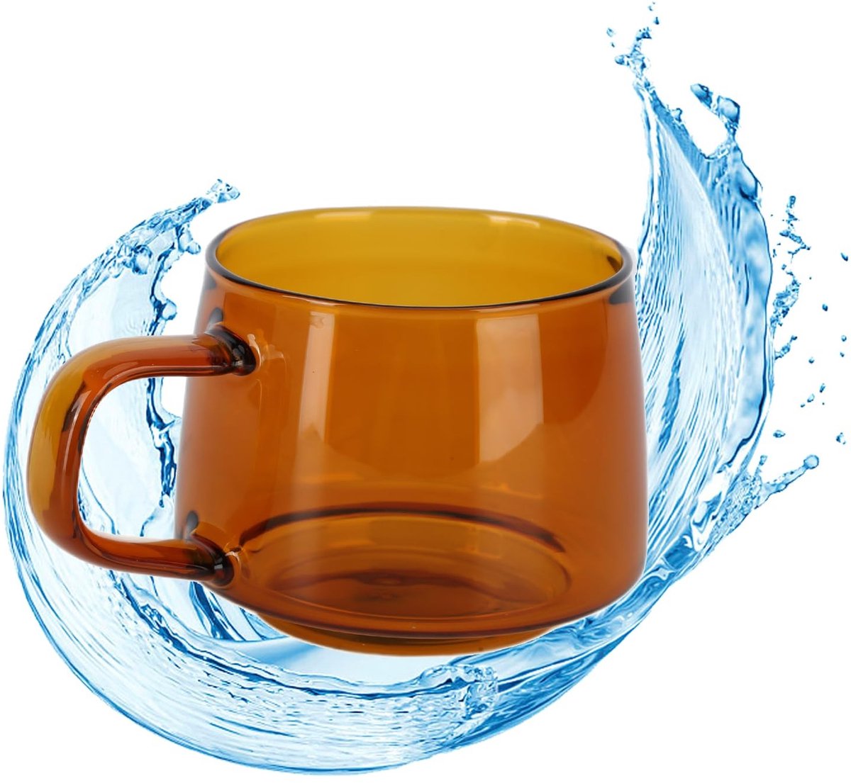 BRENZOOS- Koffiebeker 250ML - Borosilicaatglas - Met Handvat - Handgemaakt - Warmtebestendig - Transparant Ontwerp - Glazen Mok
