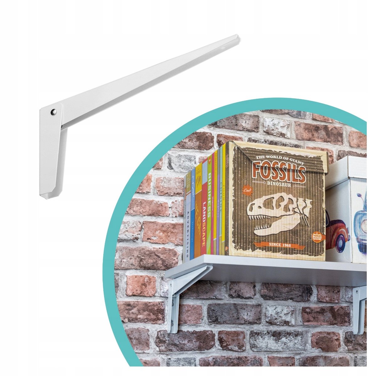 Opvouwbare Wandsteun Plankhouder Wit 30cm 30kg